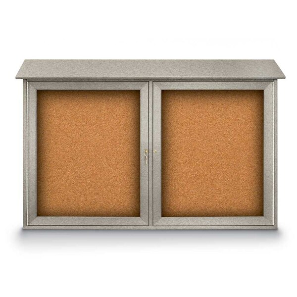 Indoor Enclosed Combo Board, 48"x36", Bronze Frame/Black & Surf